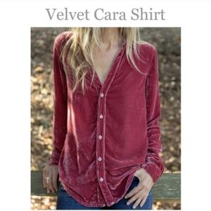 Free People X CP Shades Velvet Cara Shirt